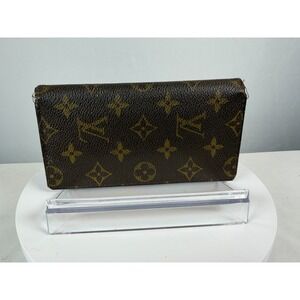 Louis Vuitton Monogram Canvas Checkbook Wallet Long Vintage (DAMAGED)
